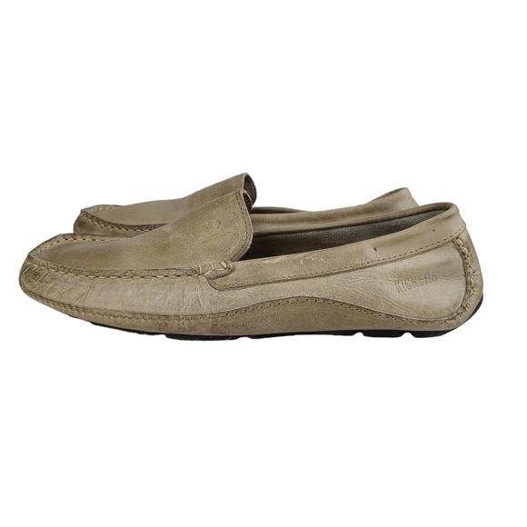 Kickers men's taupe leather slip-on driving loafers size EUR 42 and US 8.5 - Picture 2 of 12